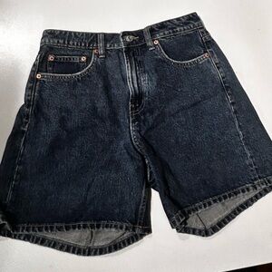 Zara Black Jean Shorts Relaxed Fit